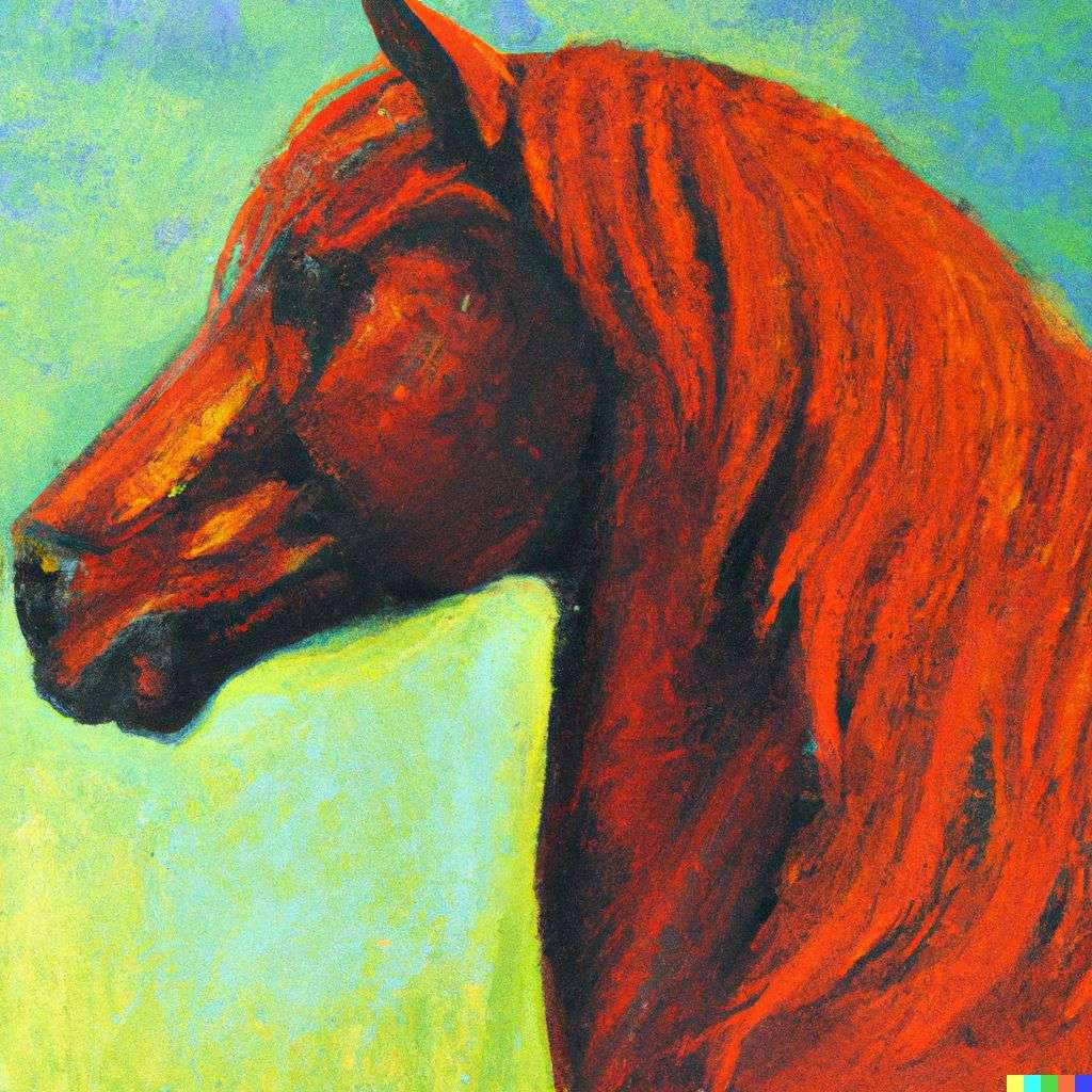 a horse, acrylic painting